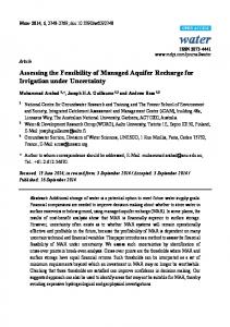 Assessing the Feasibility of Managed Aquifer Recharge for ... - MDPI