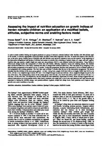 Assessing the impact of nutrition education on growth indices of