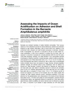Assessing the Impacts of Ocean Acidification on