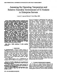 Assessing the Operating Temperature and Relative Humidity ...