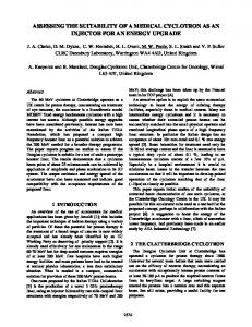 Assessing the Suitability of a Medical Cyclotron as an ... - CiteSeerX