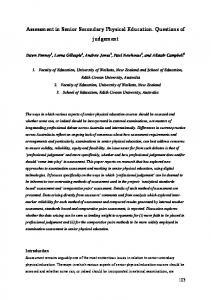 Assessment in Senior Secondary Physical Education ... - Core