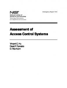 Assessment of Access Control Systems - NIST Computer Security ...