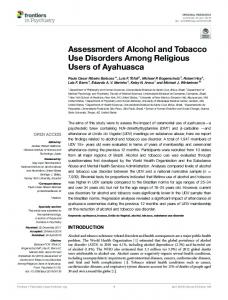 Assessment of Alcohol and Tobacco Use