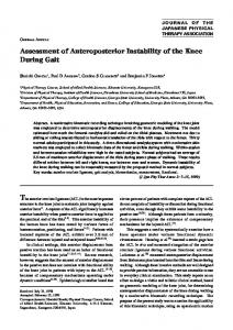 Assessment of Anteroposterior Instability of the Knee During Gait