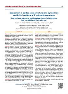 Assessment of cardiac autonomic functions by heart rate variability in