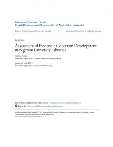 Assessment of Electronic Collection Development in Nigerian ...