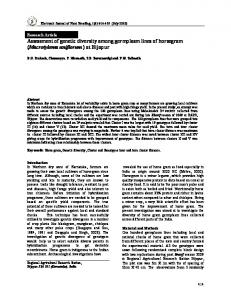 Assessment of genetic diversity among germplasm lines of horsegram ...