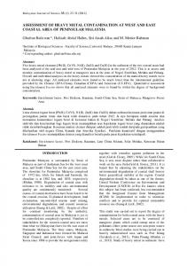 ASSESSMENT OF HEAVY METAL CONTAMINATION ... - UM Repository