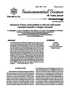 Assessment of heavy metal pollution in soils and