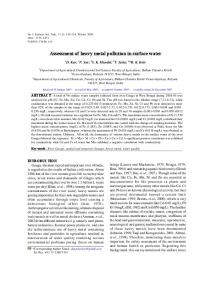 Assessment of heavy metal pollution in surface water - Semantic Scholar