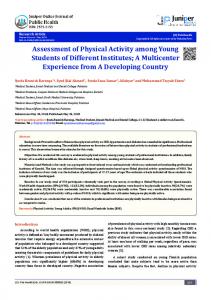 Assessment of Physical Activity among Young ...