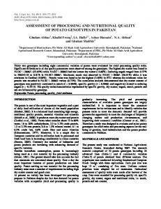 assessment of processing and nutritional quality of potato genotypes ...