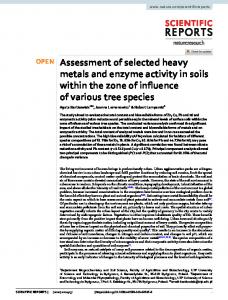 Assessment of selected heavy metals and enzyme ... - Naturewww.researchgate.net › publication › fulltext › Assessmen