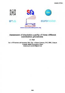 Assessment of simulation quality of three different ... - Webistem