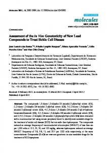 Assessment of the In Vivo Genotoxicity of New Lead ... - MDPI