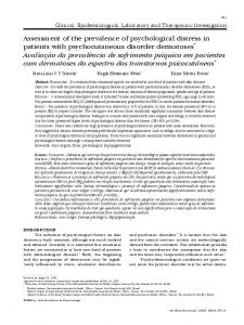 Assessment of the prevalence of psychological distress in ... - SciELO