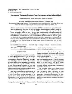 Assessment of Wastewater Treatment Plant's ... - Semantic Scholar