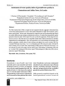 Assessment of water quality index of groundwater quality in ...