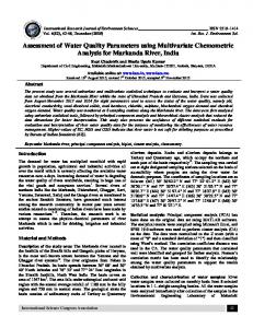 Assessment of Water Quality Parameters using ...