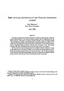 Asset pricing implications of two financial accelerator