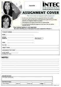 ASSIGNMENT COVER