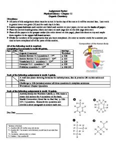 Assignment Packet Physical Science - Chapter 11 Organic ...