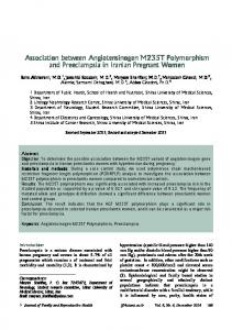 Association between Association between Angiotensinogen M235T ...