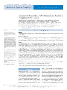 Association Between BRAF V600E Mutation and ...