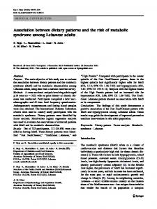 Association between dietary patterns and the risk of ... - Springer Link