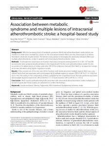 Association between metabolic syndrome and