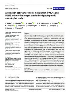 Association between promoter methylation of MLH1 and MSH2 and ...