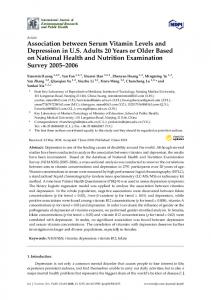 Association between Serum Vitamin Levels and Depression in ... - MDPI