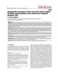 Association between tumor necrosis factor-alpha G-308A ...