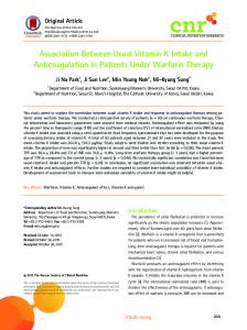 Association Between Usual Vitamin K Intake and ... - KoreaMed Synapse