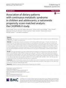 Association of dietary patterns with continuous metabolic syndrome in