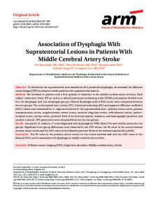 Association of Dysphagia With Supratentorial ... - KoreaMed Synapse