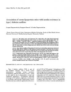 Association of serum lipoprotein ratios with insulin ... - medIND