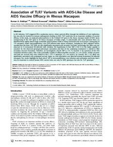 Association of TLR7 Variants with AIDS-Like Disease and ... - PLOS