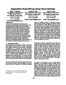 Association Rules Mining Using Heavy Itemsets