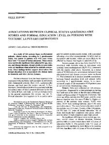 Associations between clinical status questionnaire scores and formal ...