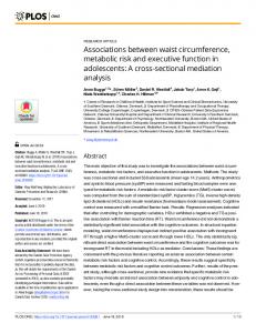 Associations between waist circumference, metabolic risk and ... - PLOS