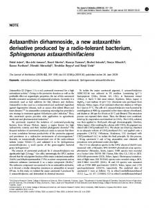 Astaxanthin dirhamnoside, a new astaxanthin