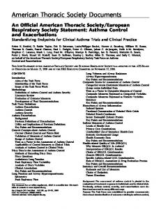 Asthma Control and Exacerbations - ATS Journals