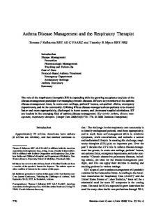 Asthma Disease Management and the Respiratory ... - Respiratory Care