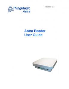 Astra Reader User Guide - ThingMagic.com