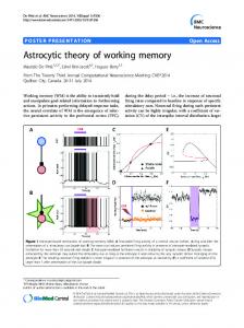 Astrocytic theory of working memory - Springer Link