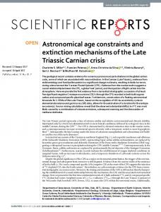 Astronomical age constraints and extinction mechanisms of the Late ...