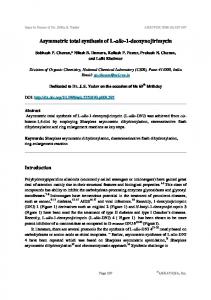 Asymmetric total synthesis of L-allo-1-deoxynojirimycin - Arkivoc