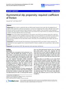 Asymmetrical slip propensity: required coefficient of friction ...